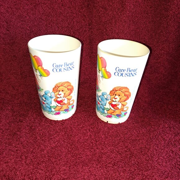 American Greetings Other - 2 Vtg 1985 Care Bears Deka Plastic Cups/Tumbler, Care Bear Cousins Rainbow Cup.